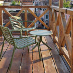 Doga Relax Lounge Chair 2 NARDI Doga Relax Lounge Chairs & Spritz Coffee Table in Olive Green on Deck
