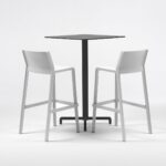 NARDI Fiore Trill 3-Piece Bar Leaner Set - Charcoal & White