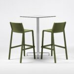 NARDI Fiore Trill 3-Piece Bar Leaner Set - White & Olive Green