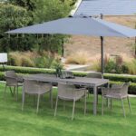 NARDI Net Rio Outdoor Extendable Dining Set (6-Seater) - Taupe