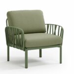 NARDI Outdoor Arm Chair - Komodo Olive Green Frame & Jungle Cushions (Sunbrella®)
