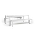 NARDI Rio 210 Alu Outdoor Table & Bench Set (6-8 Seater) - White