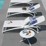 Atlantico Spritz 3 Piece Sun Lounger Set 5 Atlantico Sun Loungers in White with Spritz Table in White