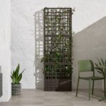 Sipario Eco Wall Planter/Partition – Triple 1 Sipario Eco Wall Planter Partition Triple With Bora Bistro & Step in Olive Green