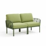 NARDI Komodo 2-Seater Outdoor Sofa - Olive Green & Avocado Cushions NARDI Komodo 2-Seater Outdoor Sofa - Olive Green & Avocado Cushions