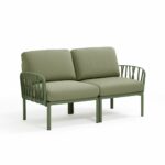 NARDI Komodo 2-Seater Outdoor Sofa - Olive Green & Jungle Cushions NARDI Komodo 2-Seater Outdoor Sofa - Olive Green & Jungle Cushions