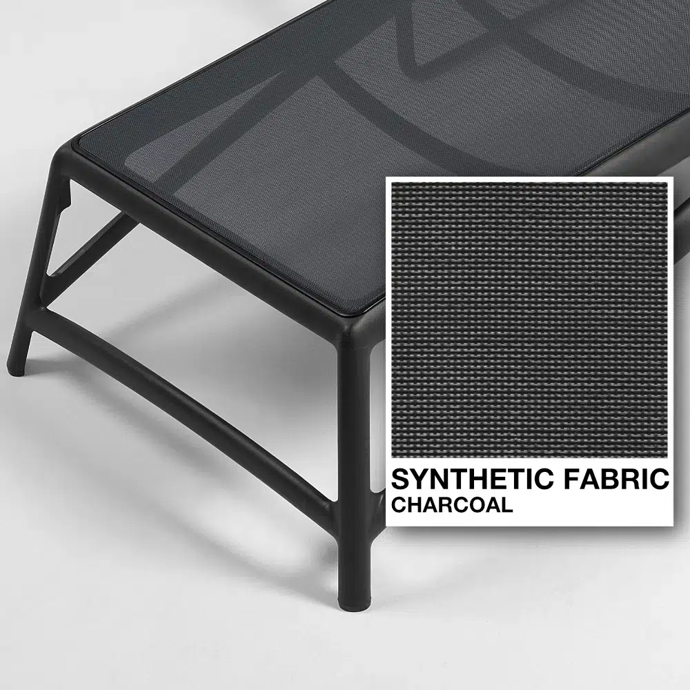 Atlantico Sun Lounger 18 Nardi atlantico sun lounger - charcoal synthetic fabric swatch