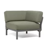 NARDI Corner Angle Module - Basalt + Thyme Sunbrella Cushion