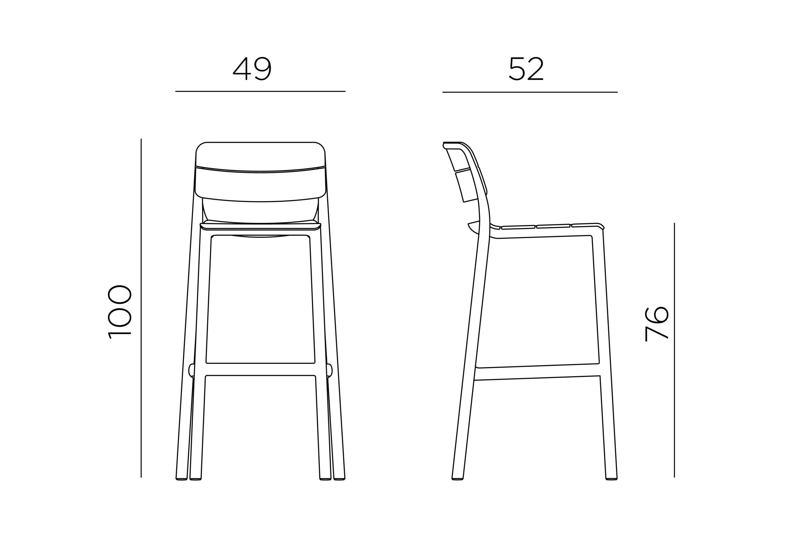 Cassia Tall Bar Stool 10 Nardi cassia tall bar stool dimensions scaled